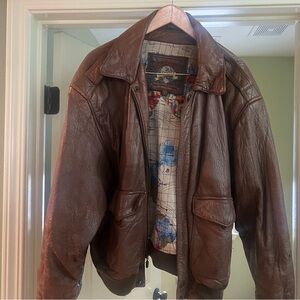 Wilson Brown Leather Bomber Jacket
